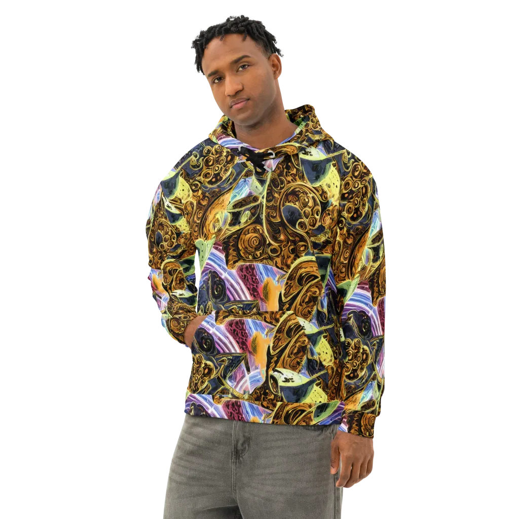 Aurum Rapture on Cotton Hoodie — Left Front