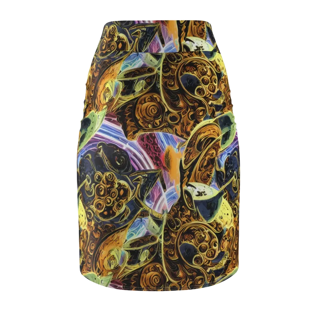 Aurum Rapture on Pencil Skirt — Back