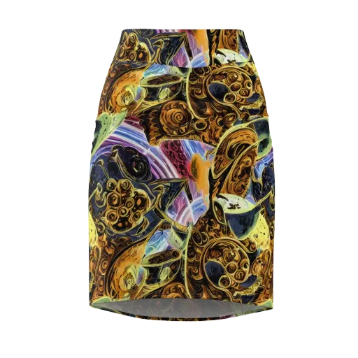 Aurum Rapture on a Pencil Skirt
