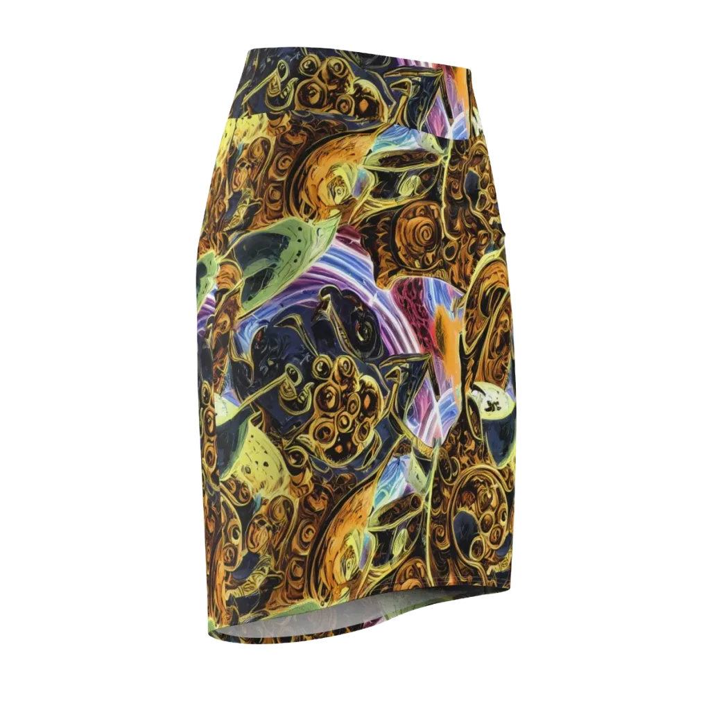 Aurum Rapture on Pencil Skirt — Front Side