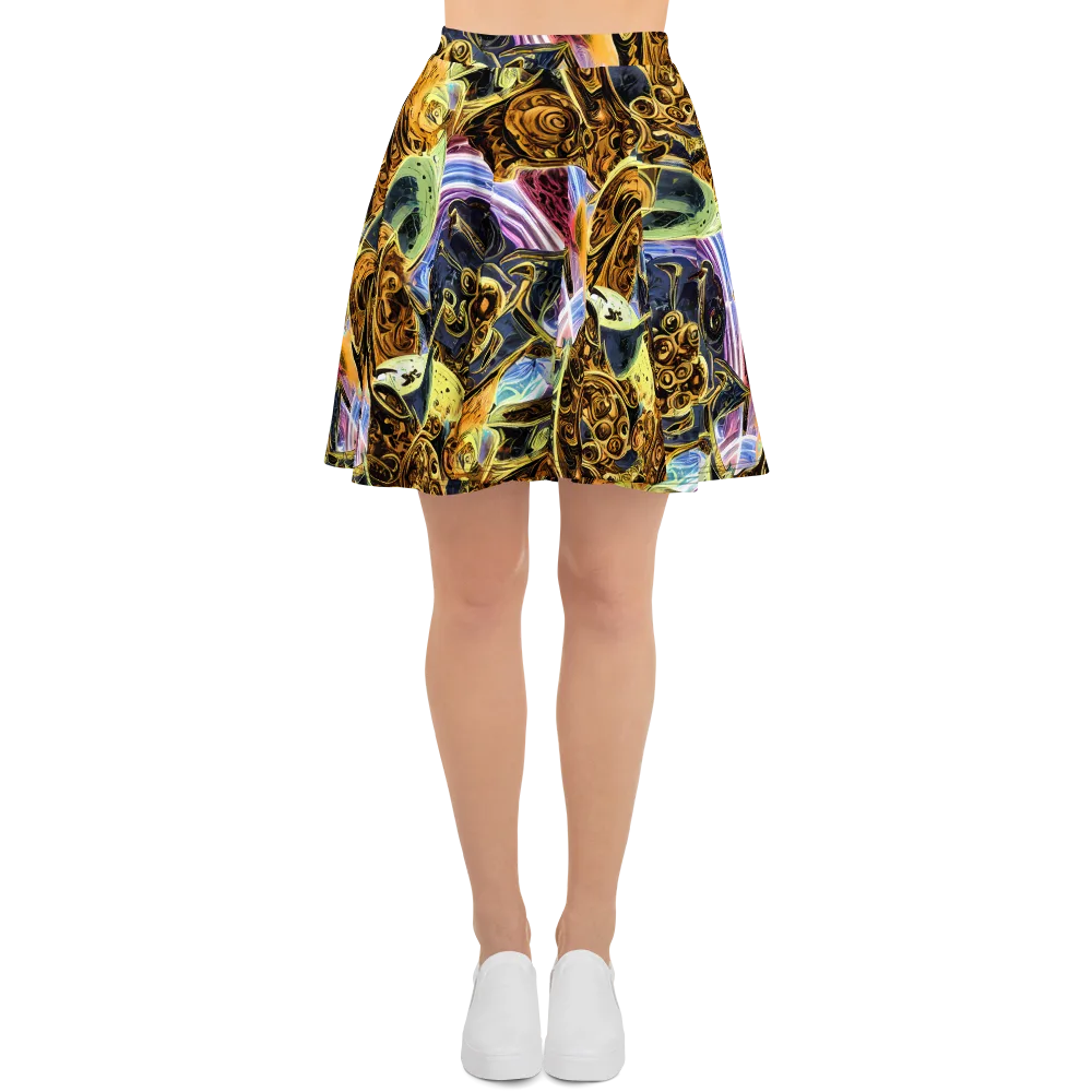 Aurum Rapture on Skater Skirt — Front