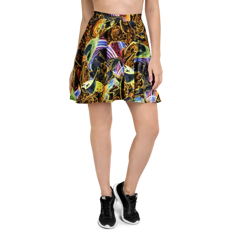 Aurum Rapture on Skater Skirt — Front