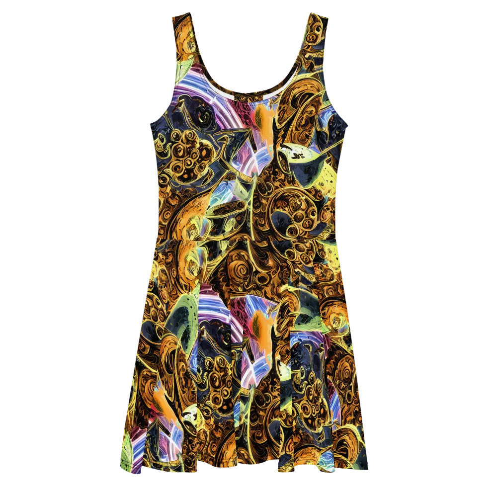 Aurum Rapture on Skater Dress — Front