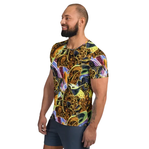 Aurum Rapture on a Men's Athletic T-Shirt