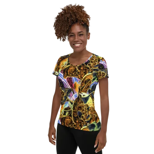 Aurum Rapture on a Women's Athletic T-Shirt
