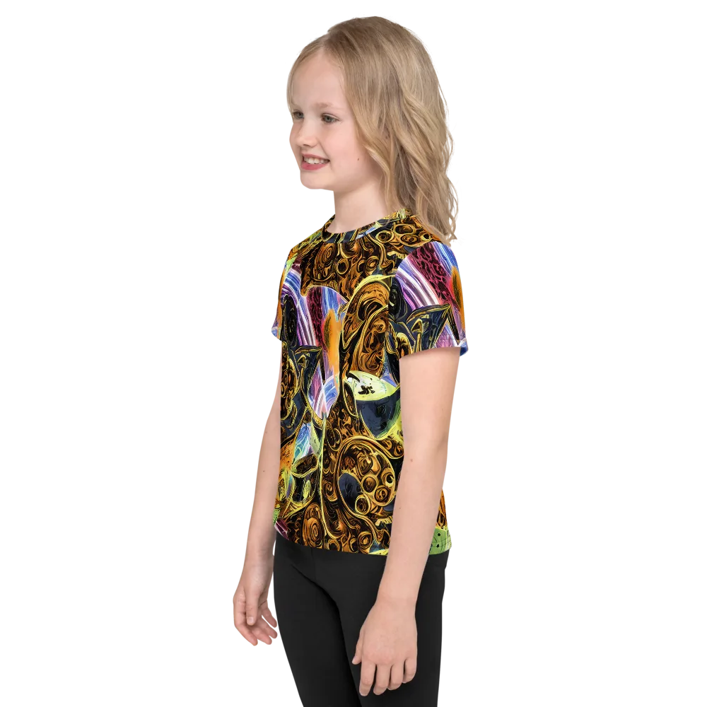 Aurum Rapture on Kids Crew Neck T-Shirt — Left
