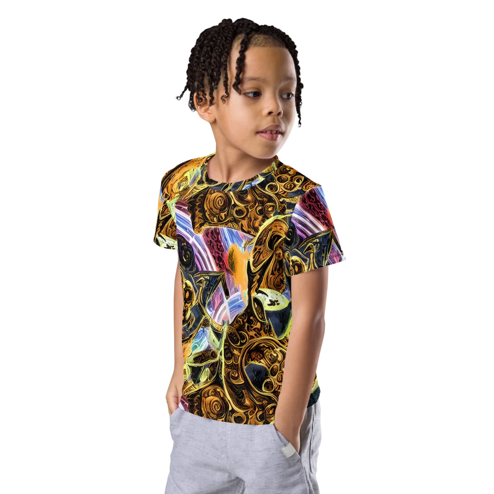 Aurum Rapture on Kids Crew Neck T-Shirt — Left Front