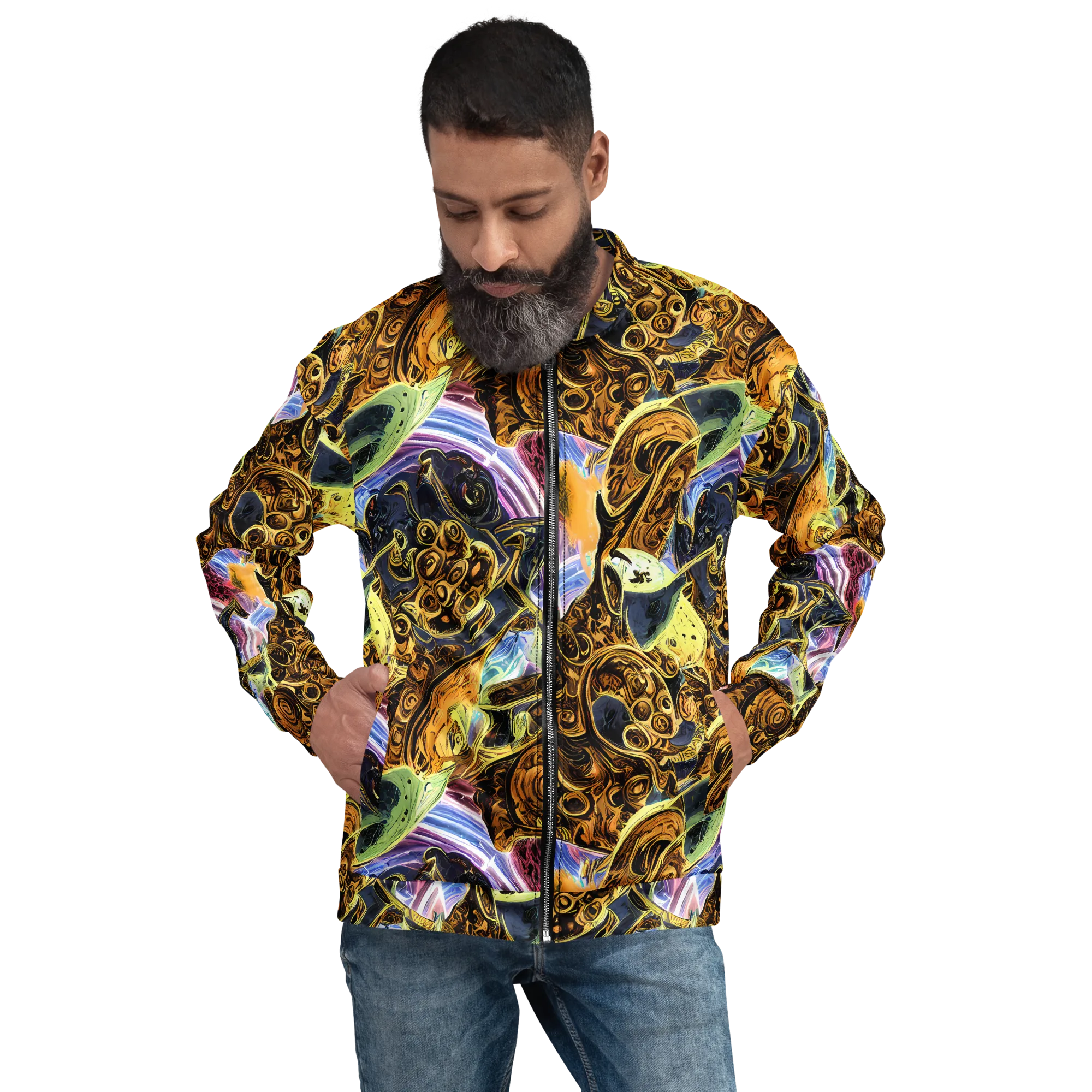 Aurum Rapture on Bomber Jacket — Front