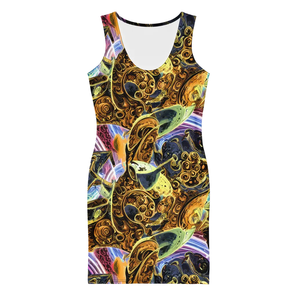 Aurum Rapture on Bodycon Dress — Front