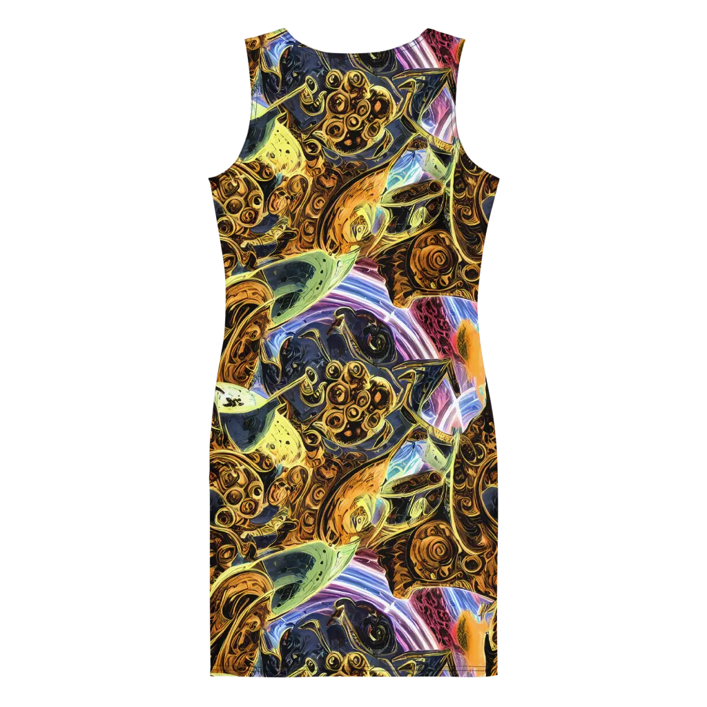 Aurum Rapture on Bodycon Dress — Back