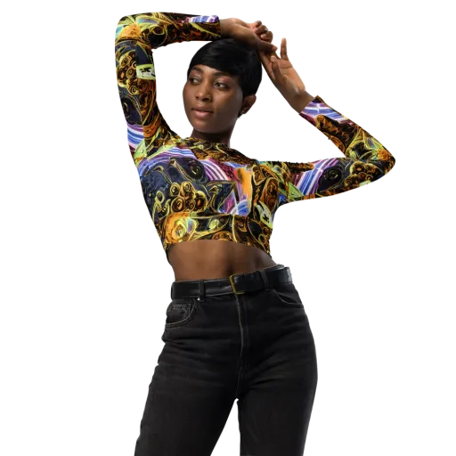 Aurum Rapture on a Long Sleeve Crop Top