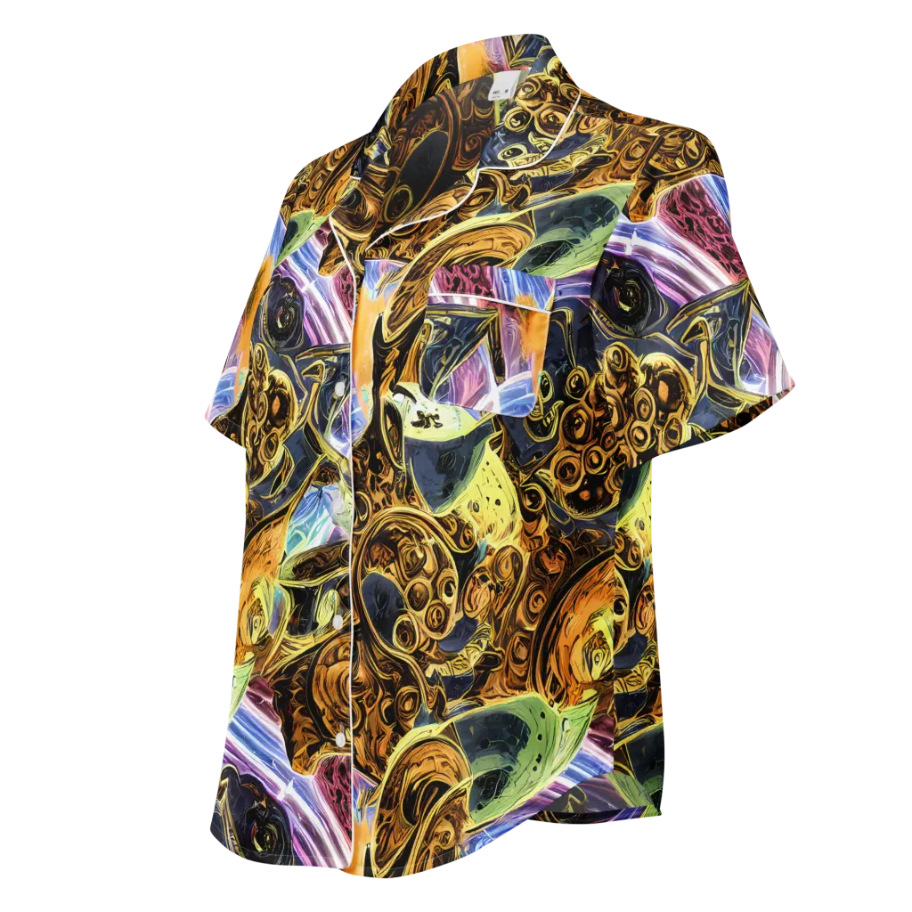 Aurum Rapture on Women's Short Sleeve Pajama Top — Left Front
