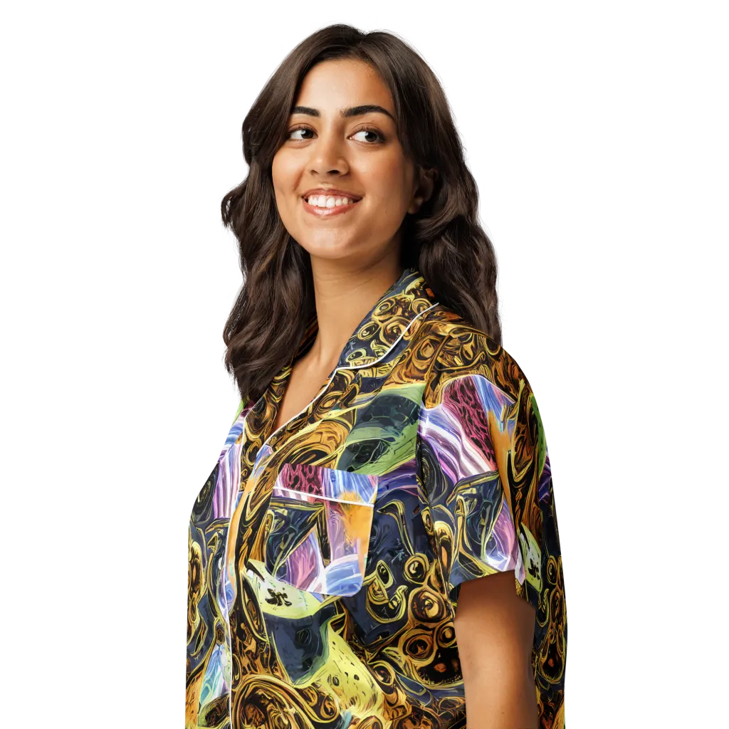 Aurum Rapture on Women's Short Sleeve Pajama Top — Left Front