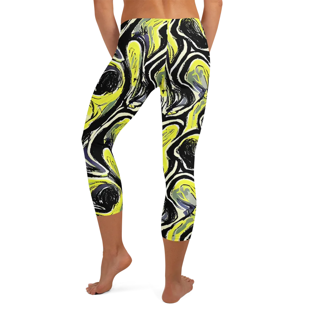 Blacklight Ribbons on Capri Leggings — Back