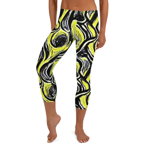 Blacklight Ribbons on a Capri Leggings