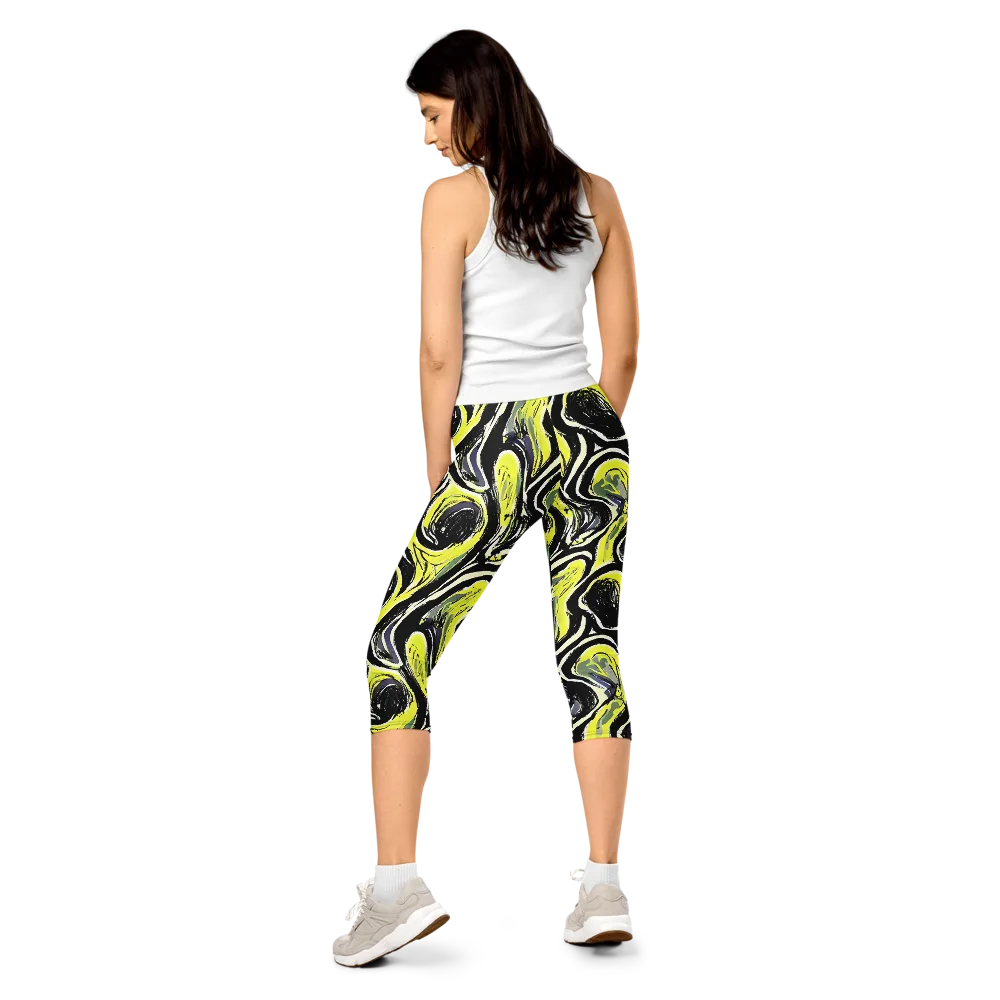 Blacklight Ribbons on Capri Leggings — Back
