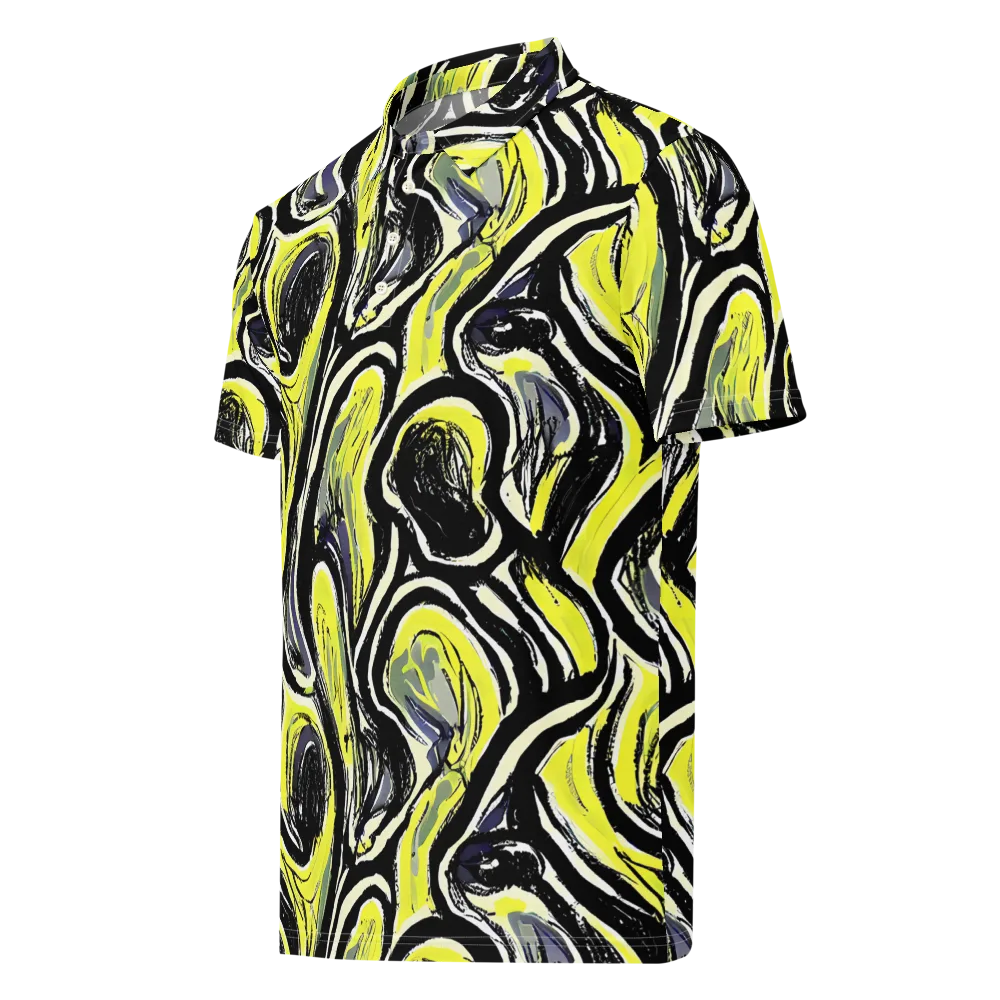 Blacklight Ribbons on Men's Slim Fit Polo Shirt — Left Front