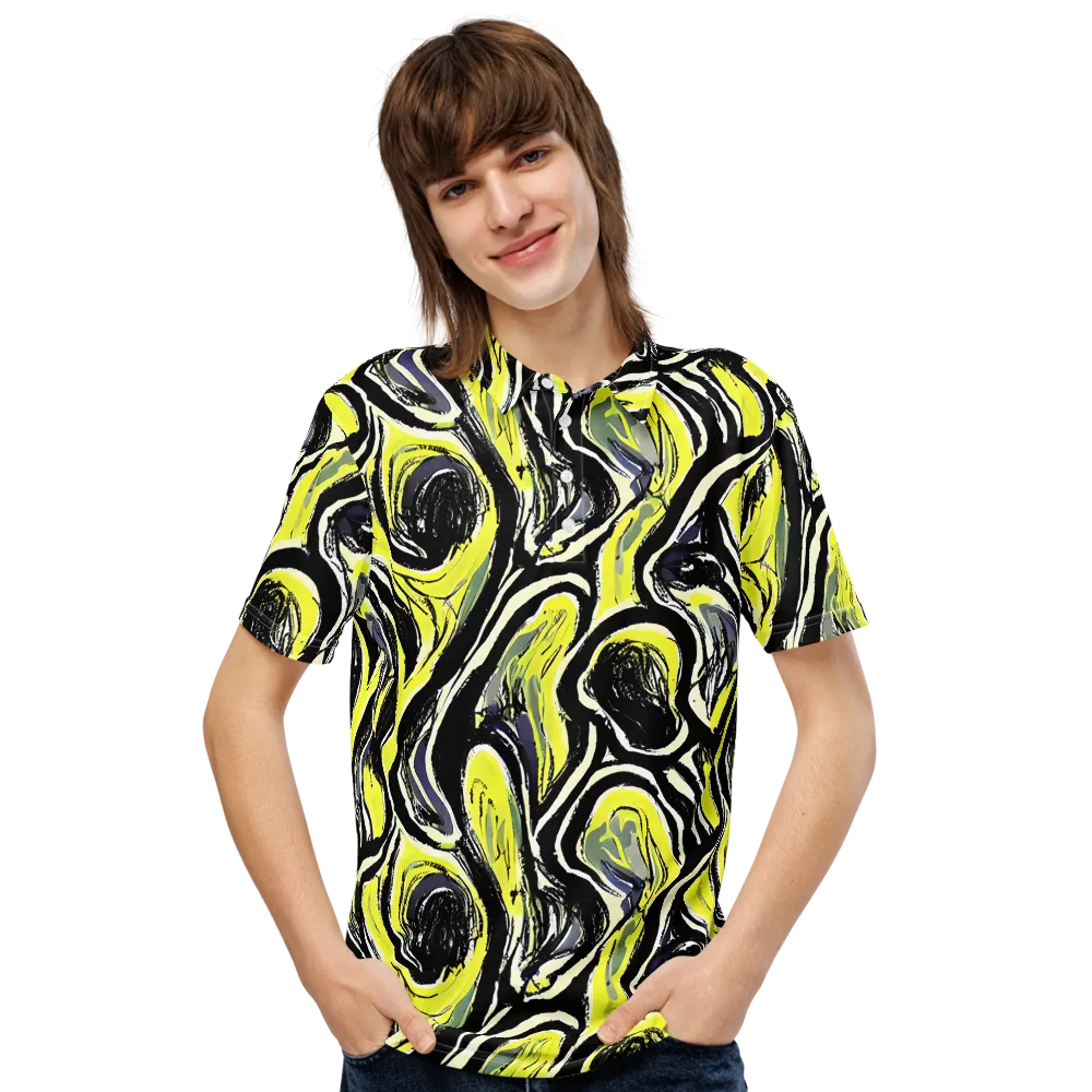 Blacklight Ribbons on Men's Slim Fit Polo Shirt — Front