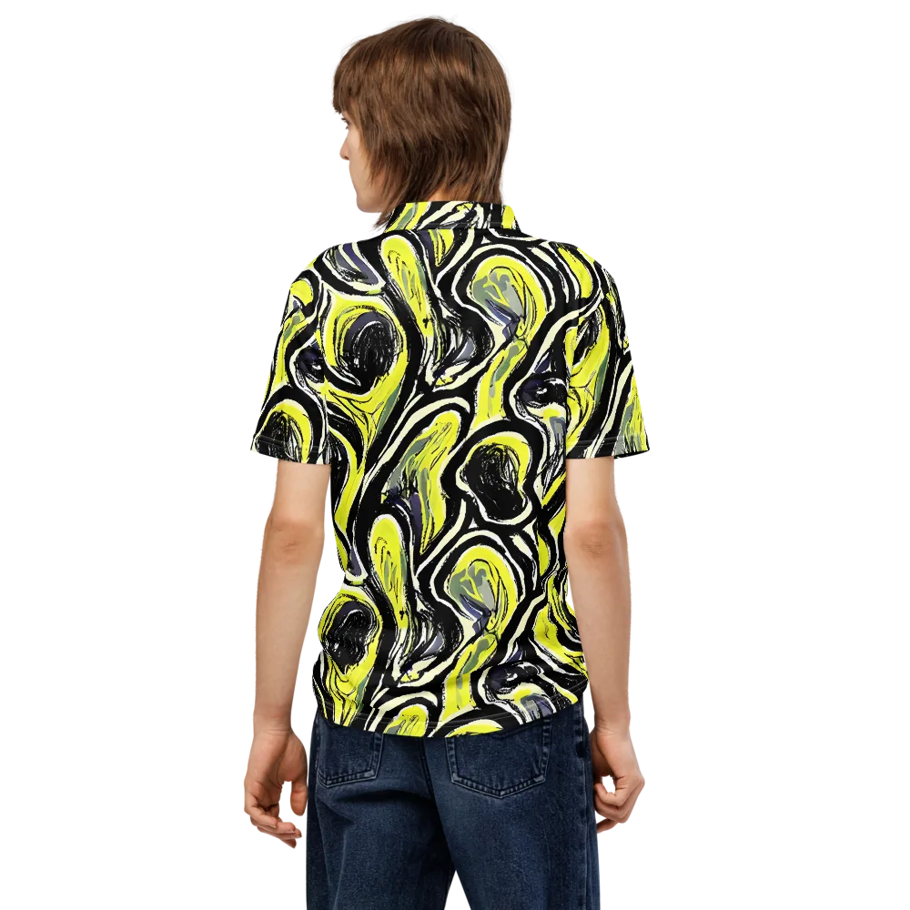 Blacklight Ribbons on Men's Slim Fit Polo Shirt — Back