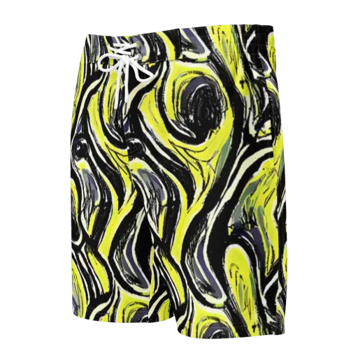 Blacklight Ribbons on a Men's Board Shorts