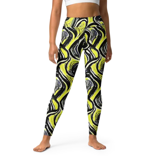 Blacklight Ribbons on a Yoga Leggings