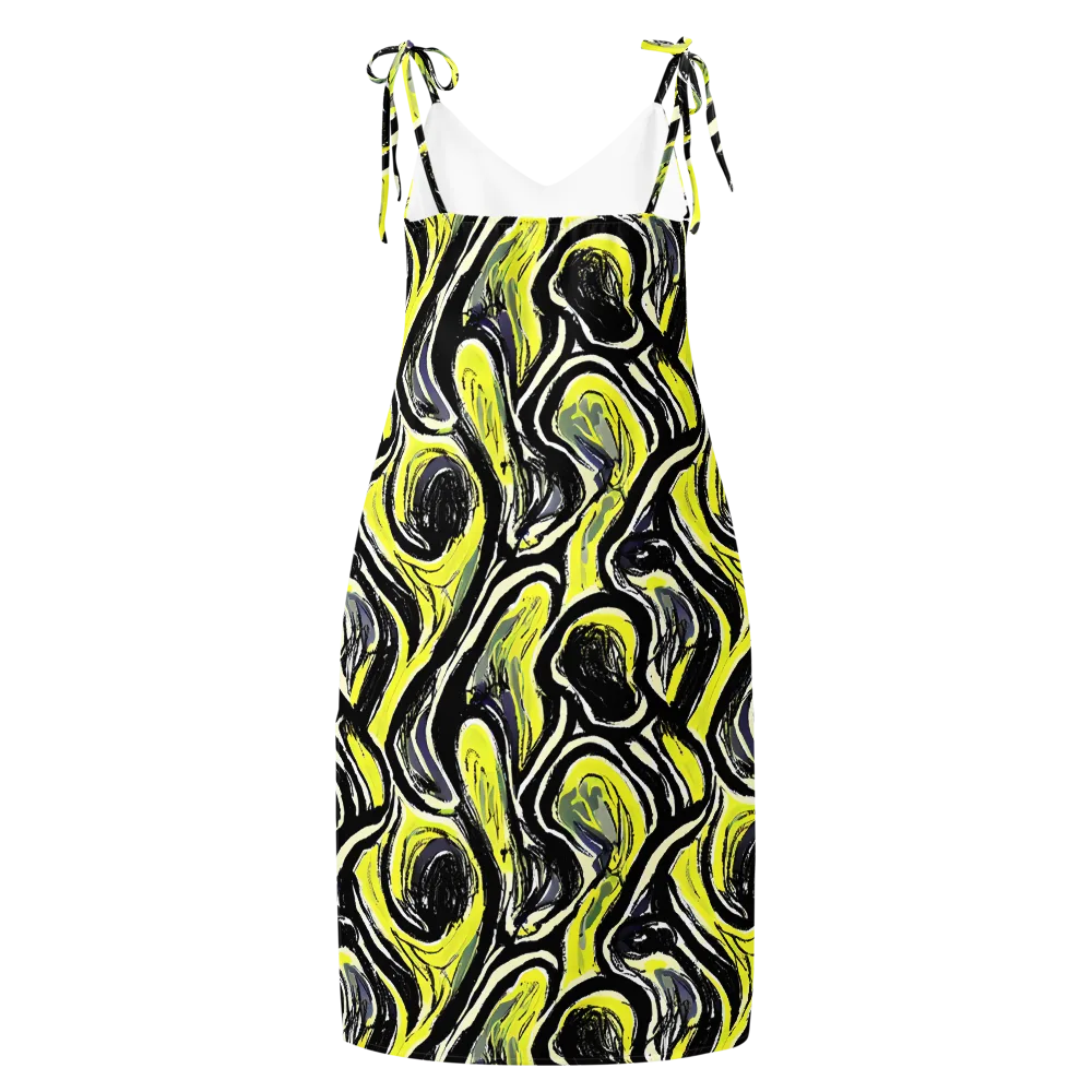 Blacklight Ribbons on Slip Dress — Back