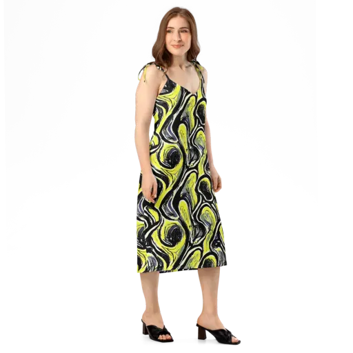 Blacklight Ribbons on a Slip Dress