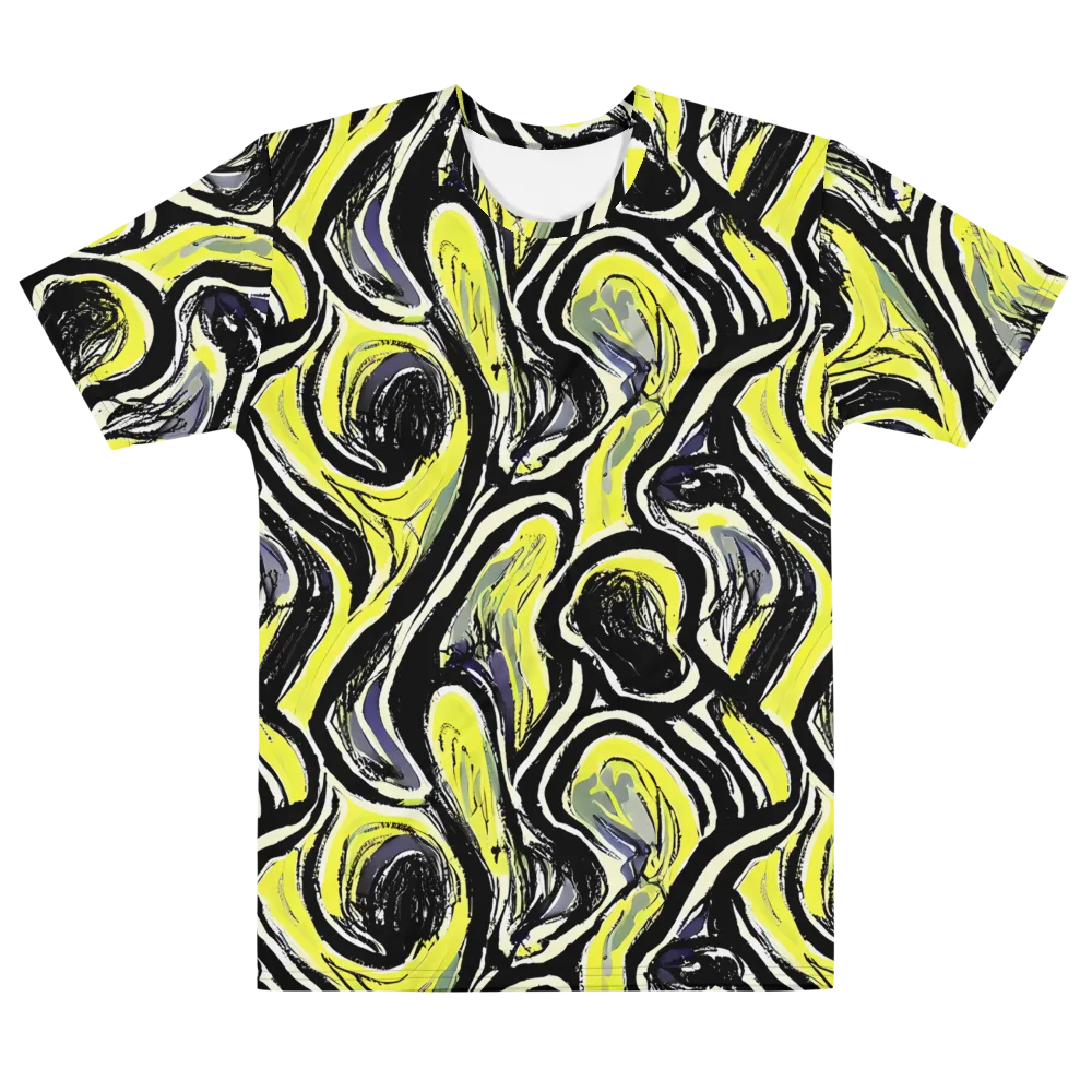 Blacklight Ribbons on Men's Cotton Crew Neck T-Shirt — Front