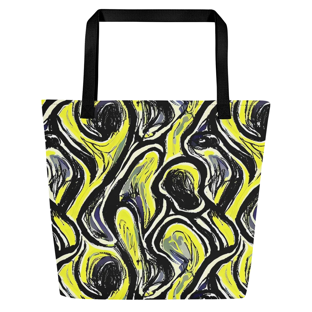 Blacklight Ribbons on Large Tote Bag W/ Pocket — Front