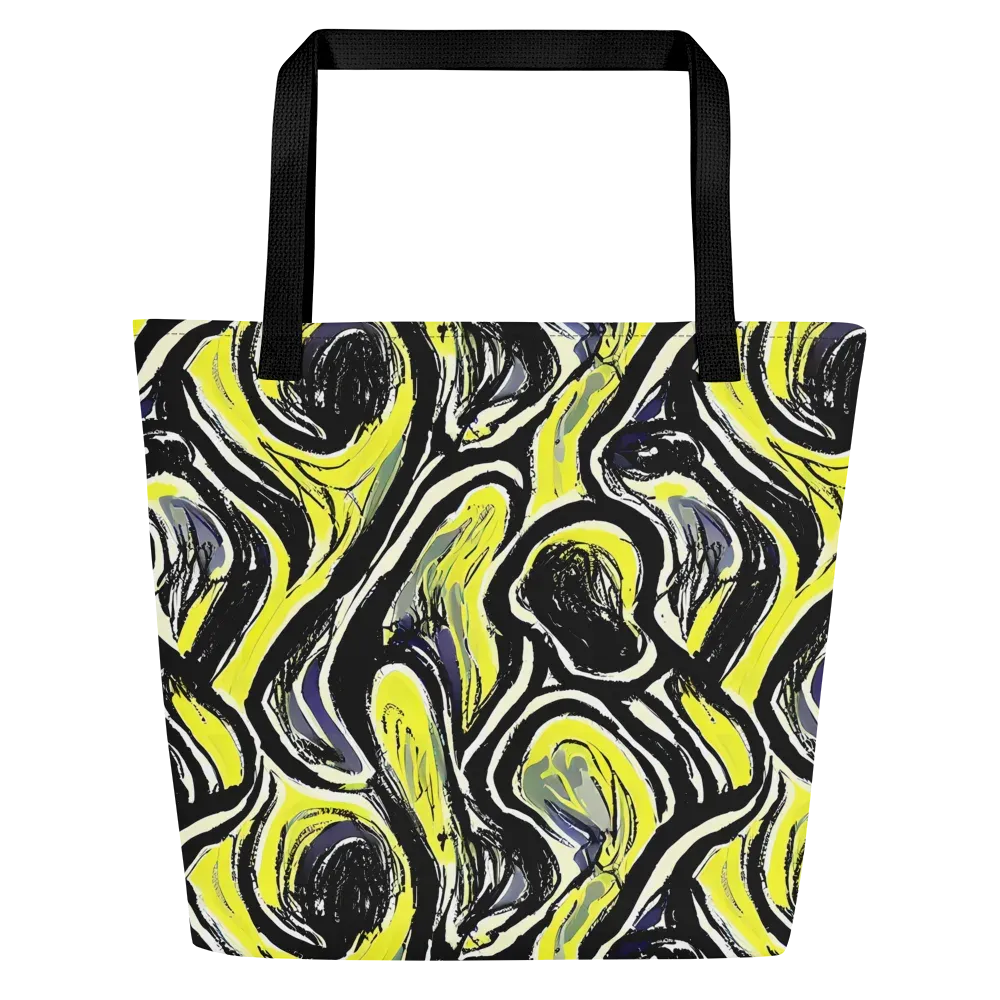 Blacklight Ribbons on Large Tote Bag W/ Pocket — Front