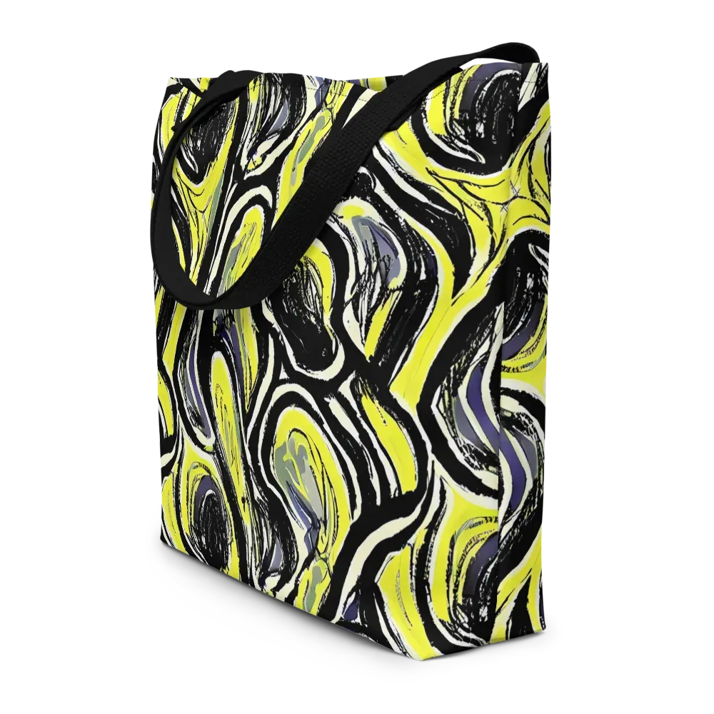 Blacklight Ribbons on Large Tote Bag W/ Pocket — Front