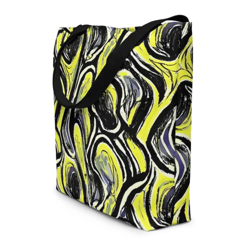 Blacklight Ribbons on a Large Tote Bag W/ Pocket