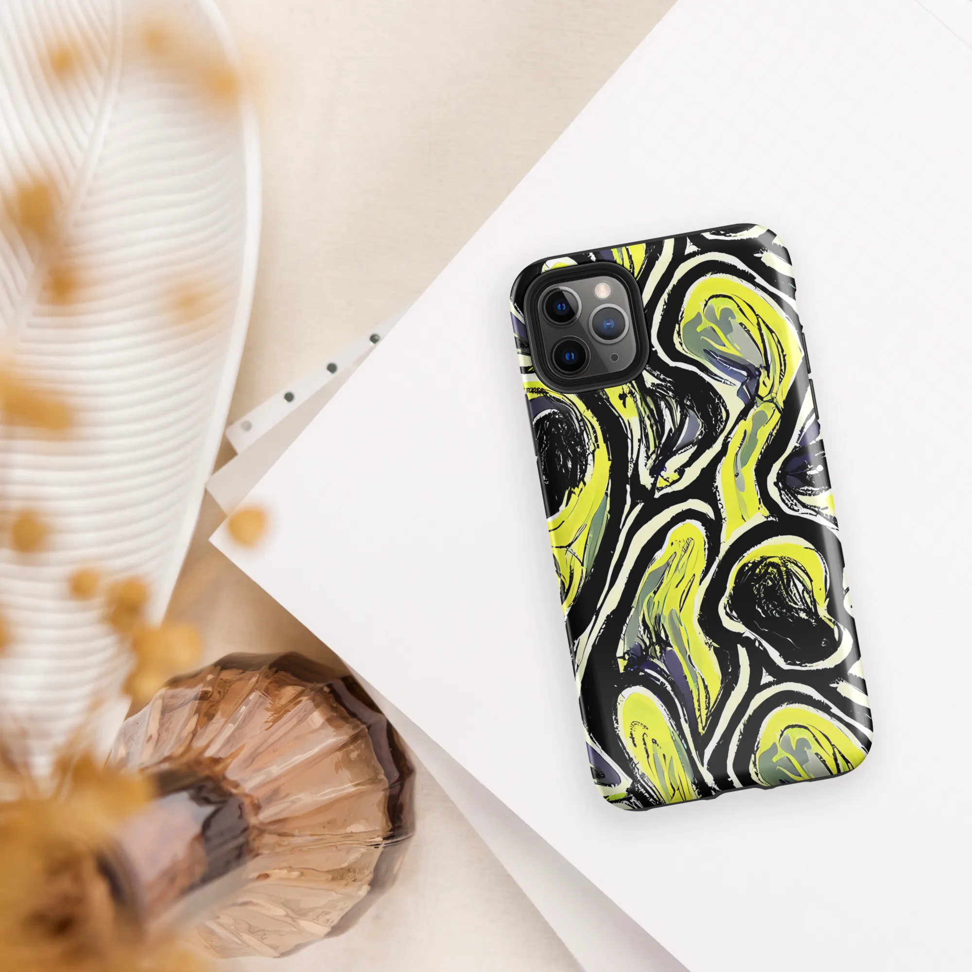 Blacklight Ribbons on Tough Case for iPhone® — Front
