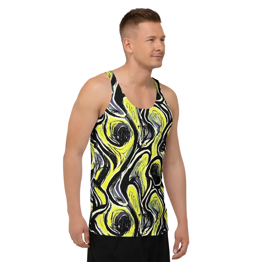 Blacklight Ribbons on Men's Tank Top — Right Front