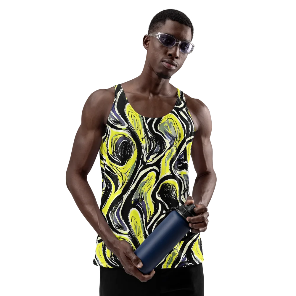 Blacklight Ribbons on Men's Tank Top — Front