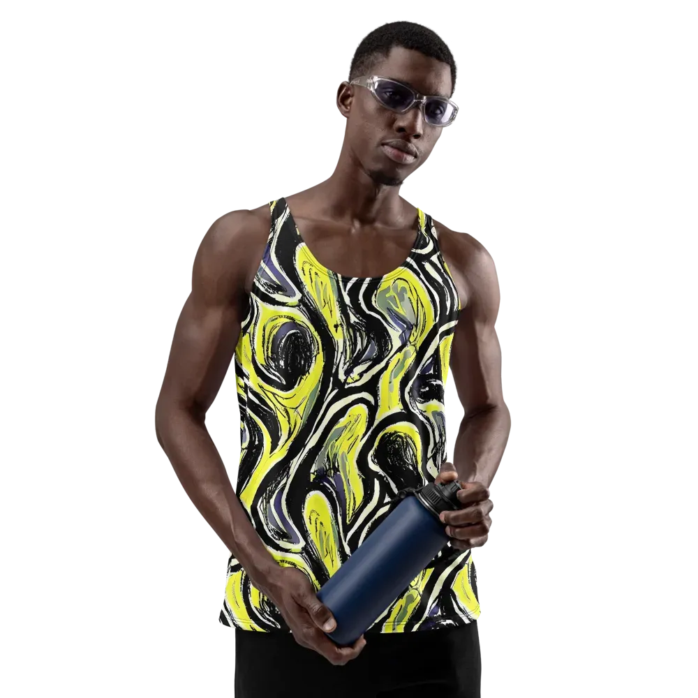 Blacklight Ribbons on Men's Tank Top — Front