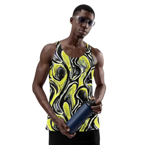 Blacklight Ribbons on a Men's Tank Top