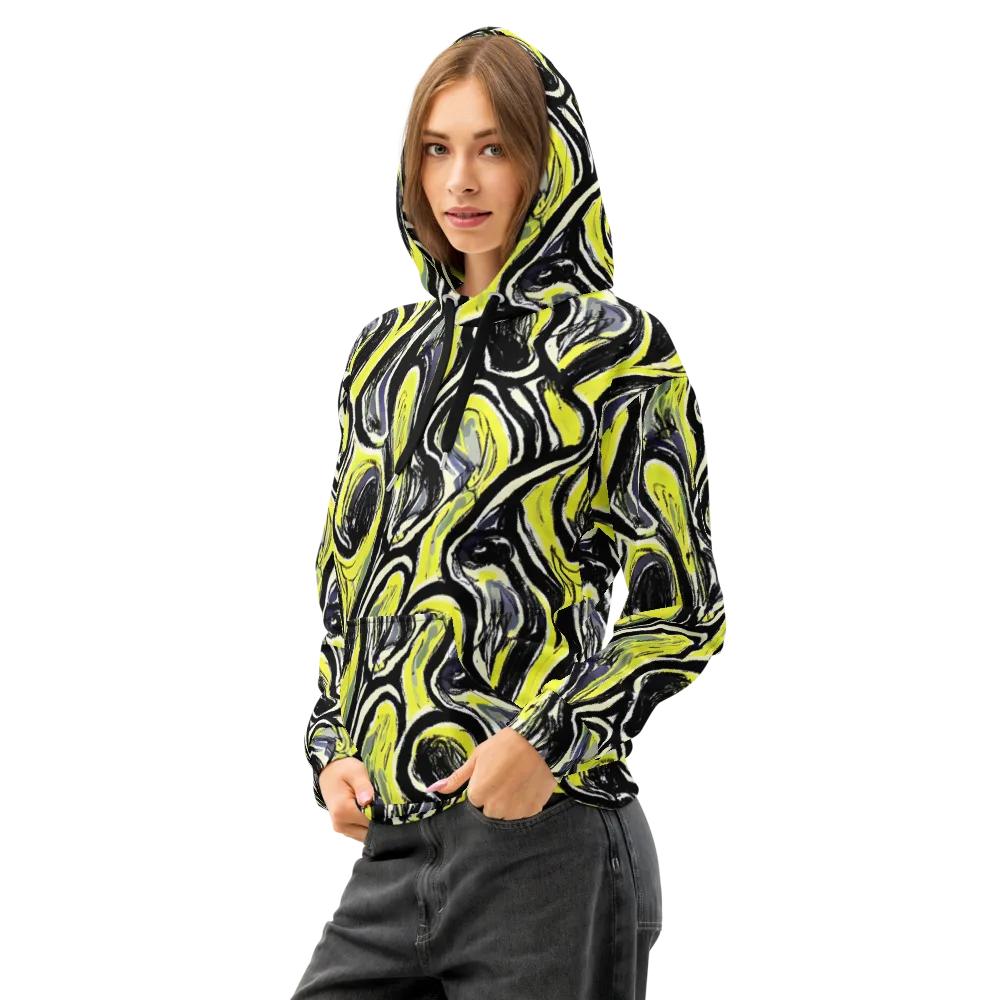 Blacklight Ribbons on Cotton Hoodie — Left Front