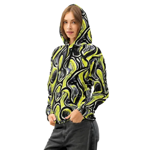 Blacklight Ribbons on a Cotton Hoodie