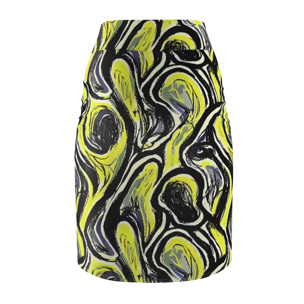 Blacklight Ribbons on Pencil Skirt — Back