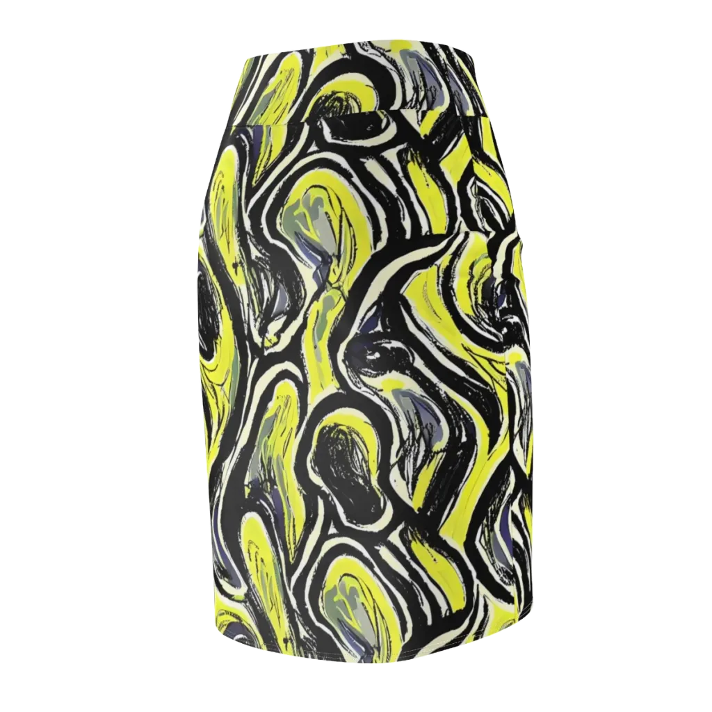 Blacklight Ribbons on Pencil Skirt — Back Side