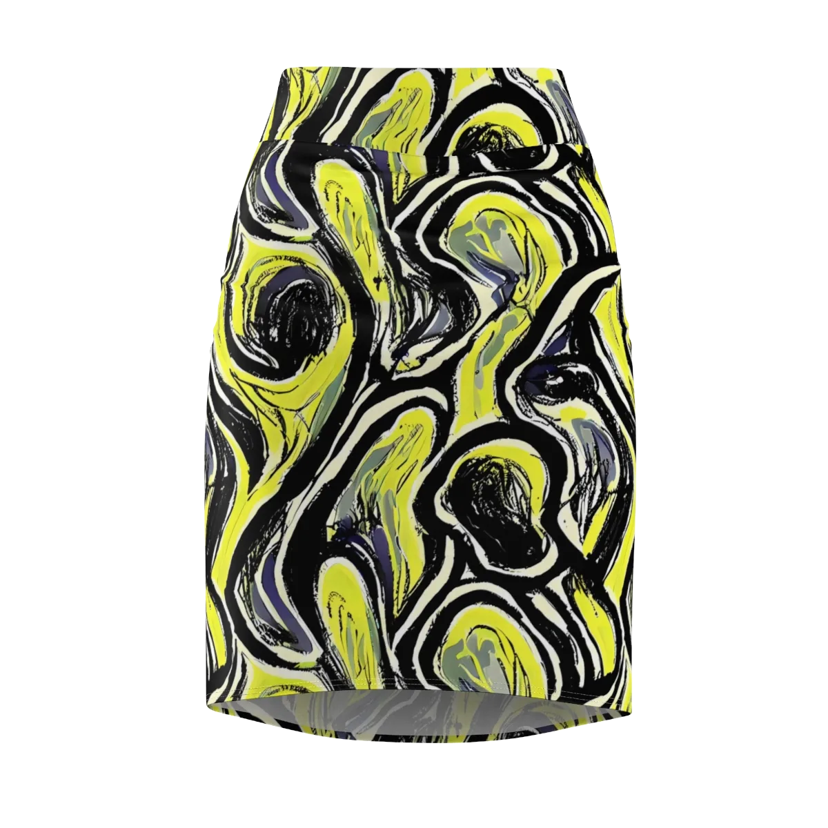 Blacklight Ribbons on Pencil Skirt — Front