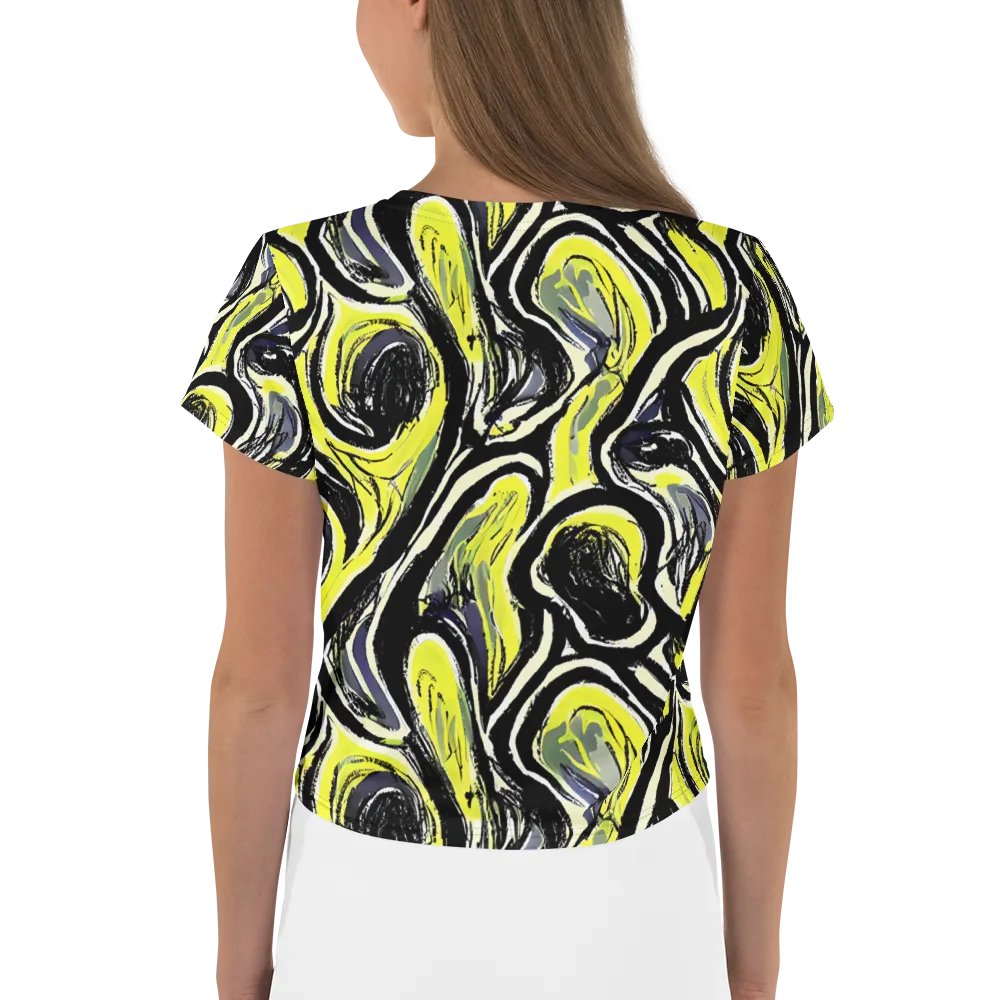Blacklight Ribbons on Crop Tee — Back