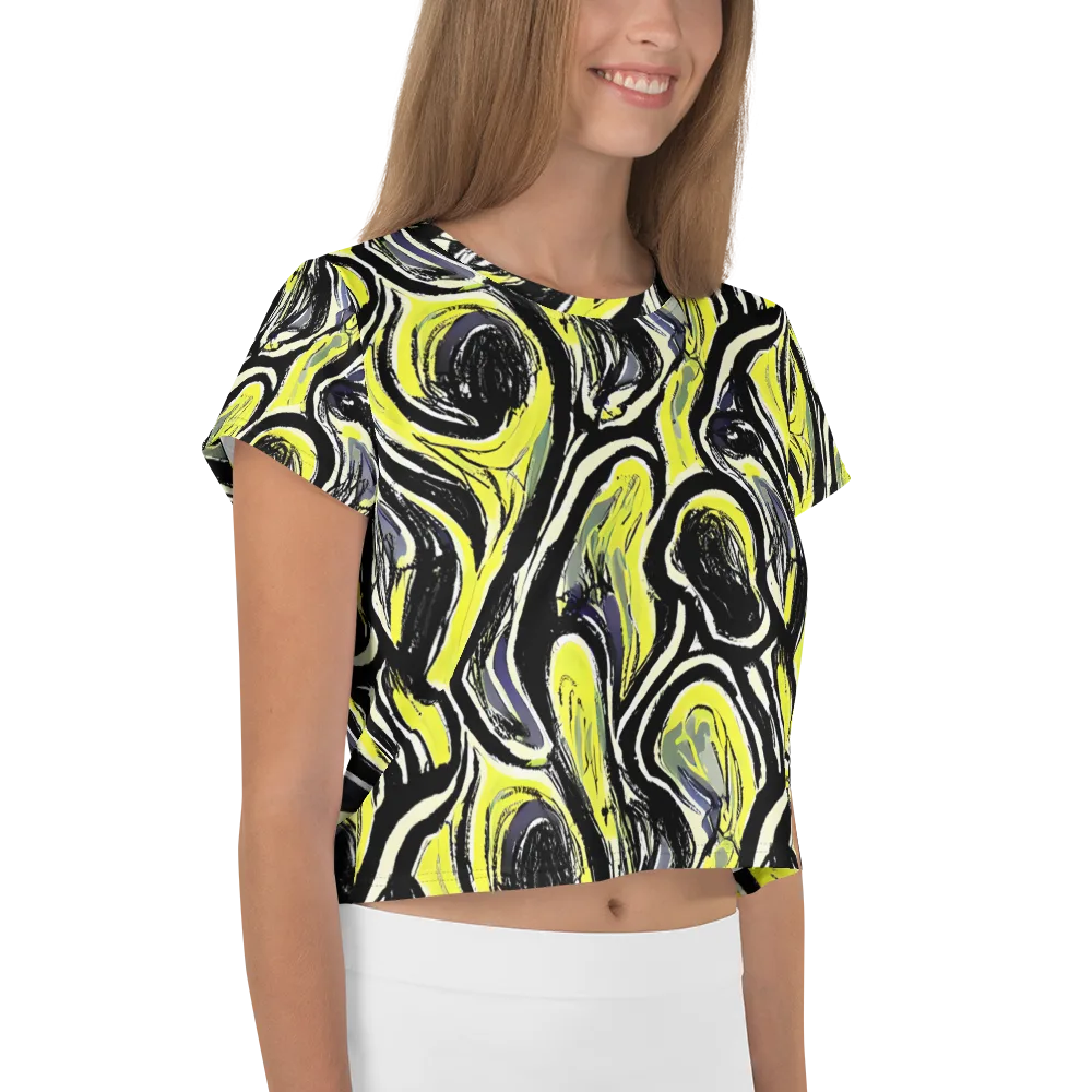 Blacklight Ribbons on Crop Tee — Right