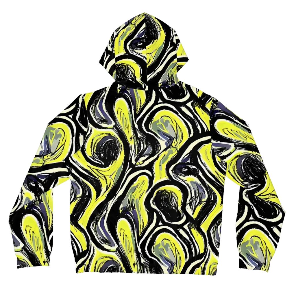 Blacklight Ribbons on Women's Full-Zip Hoodie — Back