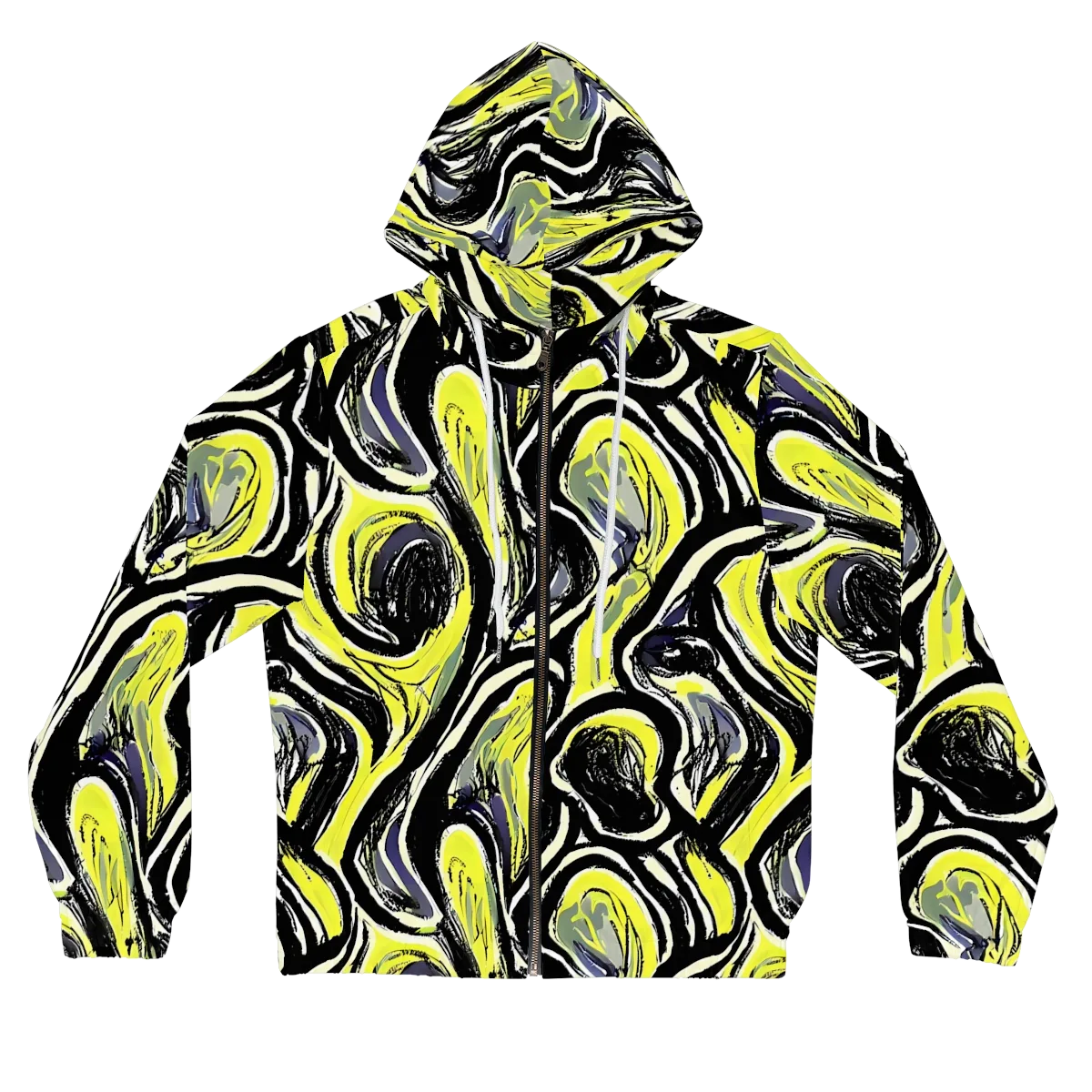 Blacklight Ribbons on Women's Full-Zip Hoodie — Front