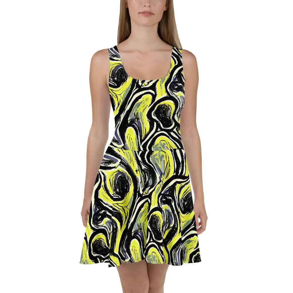 Blacklight Ribbons on Skater Dress — Front