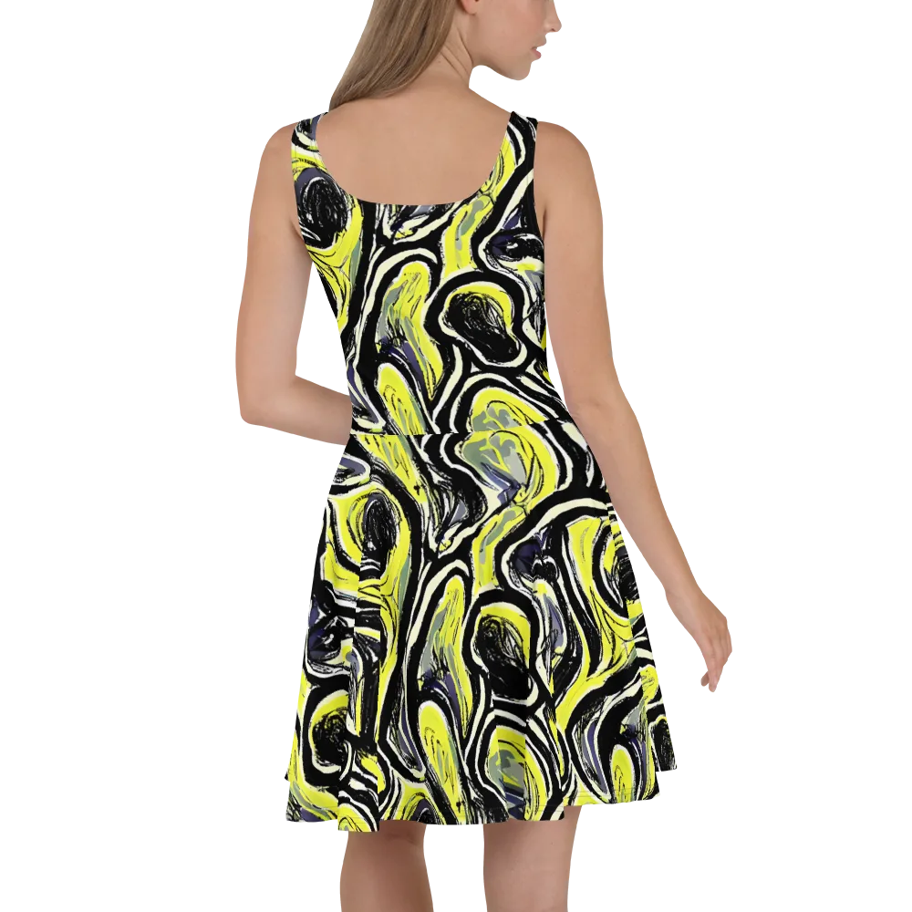 Blacklight Ribbons on Skater Dress — Back