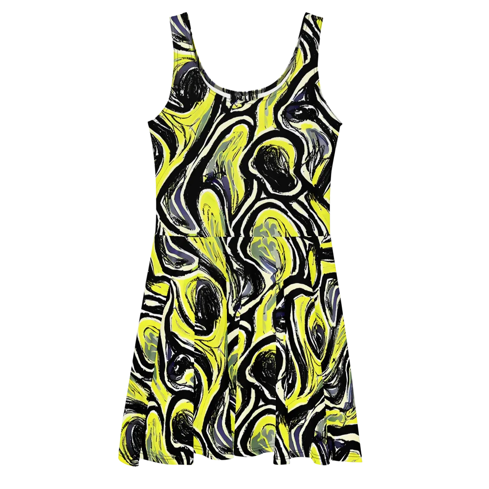 Blacklight Ribbons on Skater Dress — Front