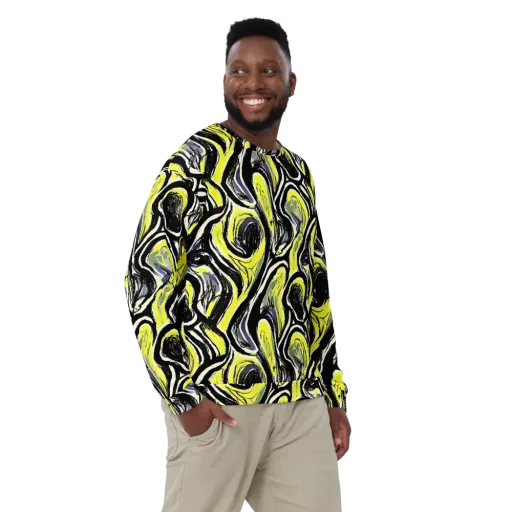Blacklight Ribbons on a Sweatshirt